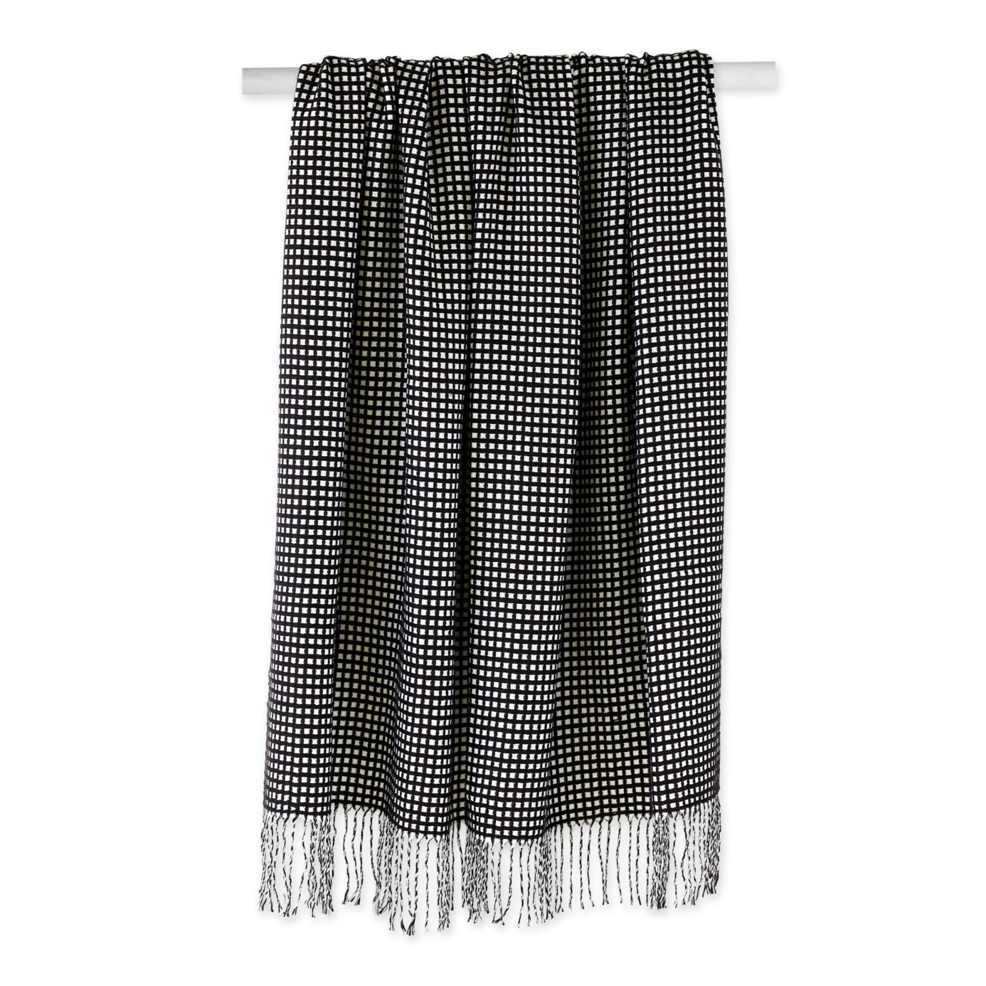 DII® Black & White Waffle Knit Throw